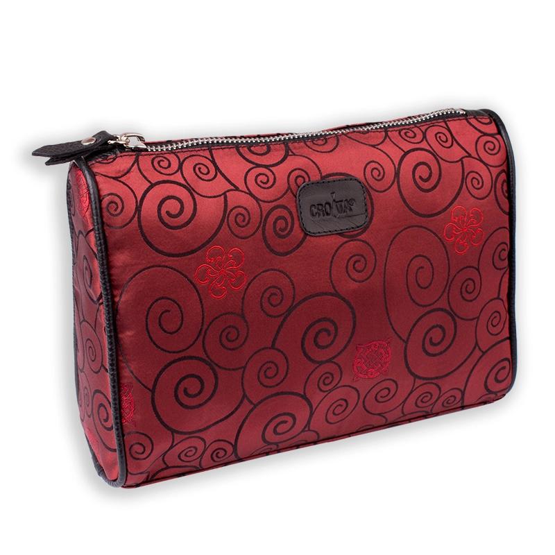 Cosmetic bag CROATA Thematic Thematic Secession Wine red  Leather 100%  