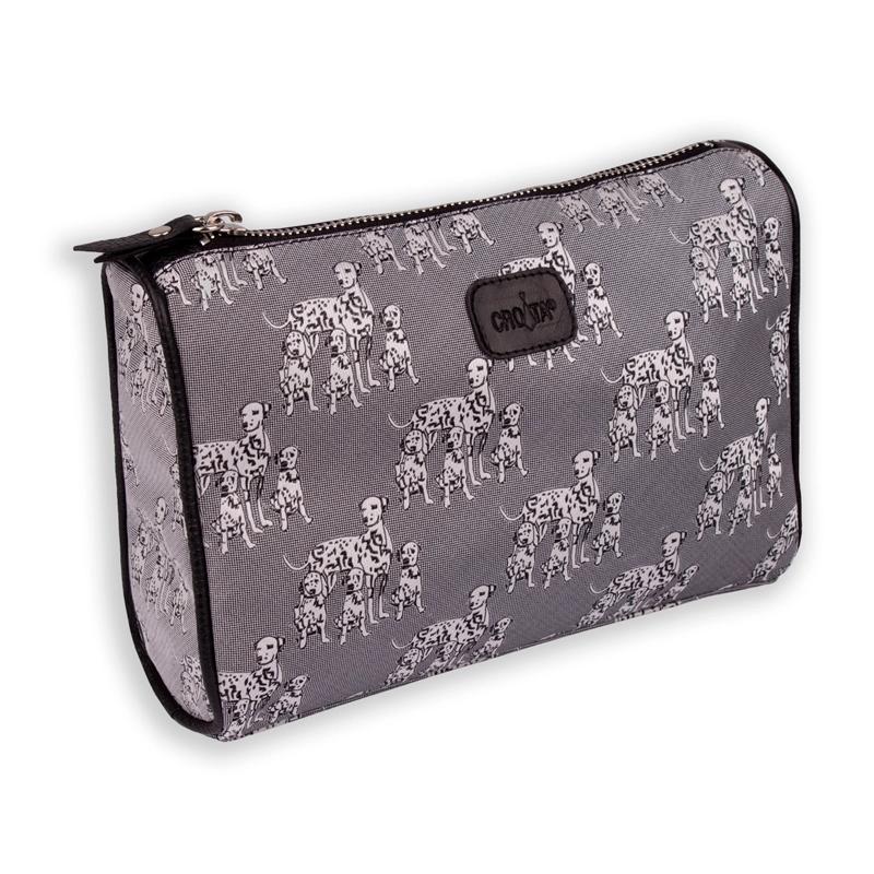 Cosmetic bag CROATA Thematic  Dalmatian dog Grey  Leather 100%  