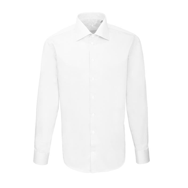 Dress shirt CROATA Elementum Classic Slim Solid White  Cotton 100%  Long sleeve