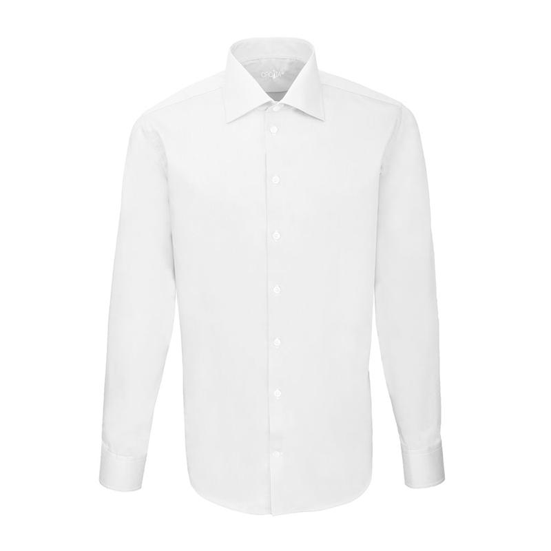 Dress shirt CROATA Elementum Classic Regular Solid White  Cotton 100%  Long sleeve