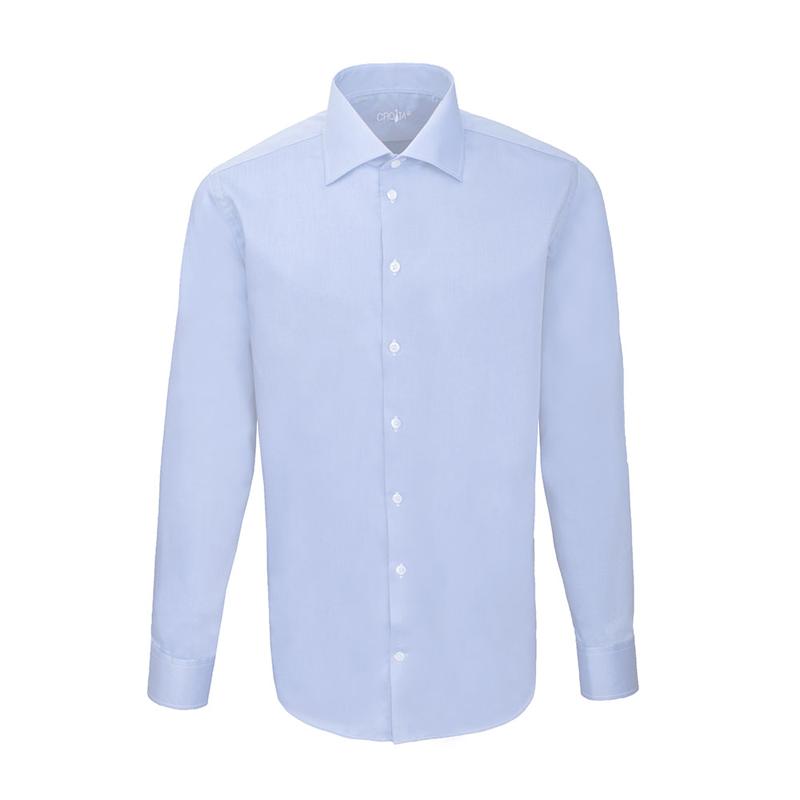 Dress shirt CROATA Elementum Classic Slim Solid Light blue  Cotton 100%  Long sleeve