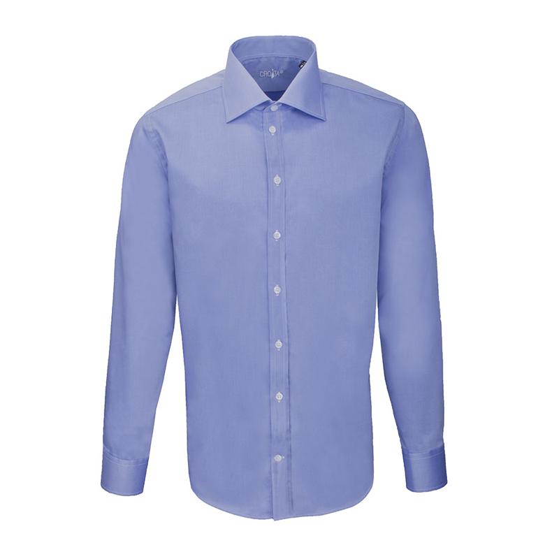Dress shirt CROATA Elementum Classic Slim Solid Dark blue  Cotton 100%  Long sleeve