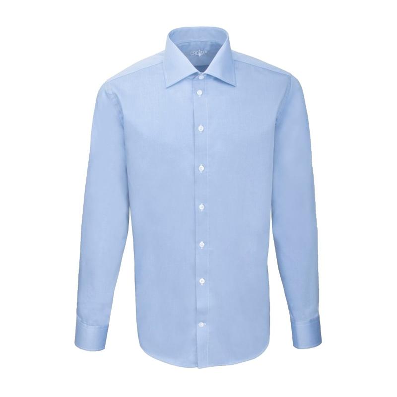 Dress shirt CROATA Brijuni, non-wrinkle Classic Tailored Solid Light blue  Cotton 100%  Long sleeve