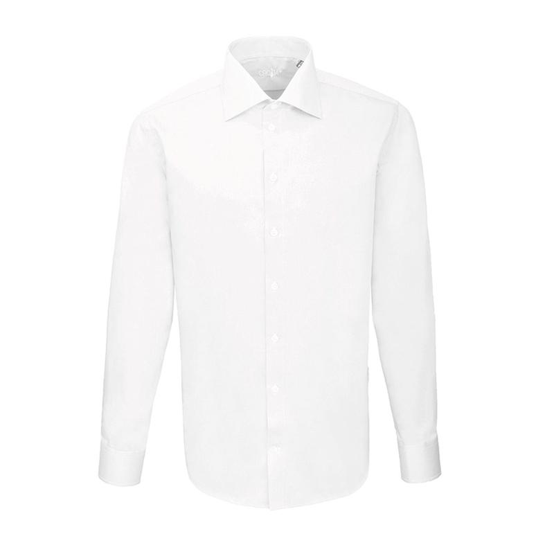Dress shirt CROATA Brijuni non-wrinkle Classic Tailored Solid White  Cotton 100%  Long sleeve