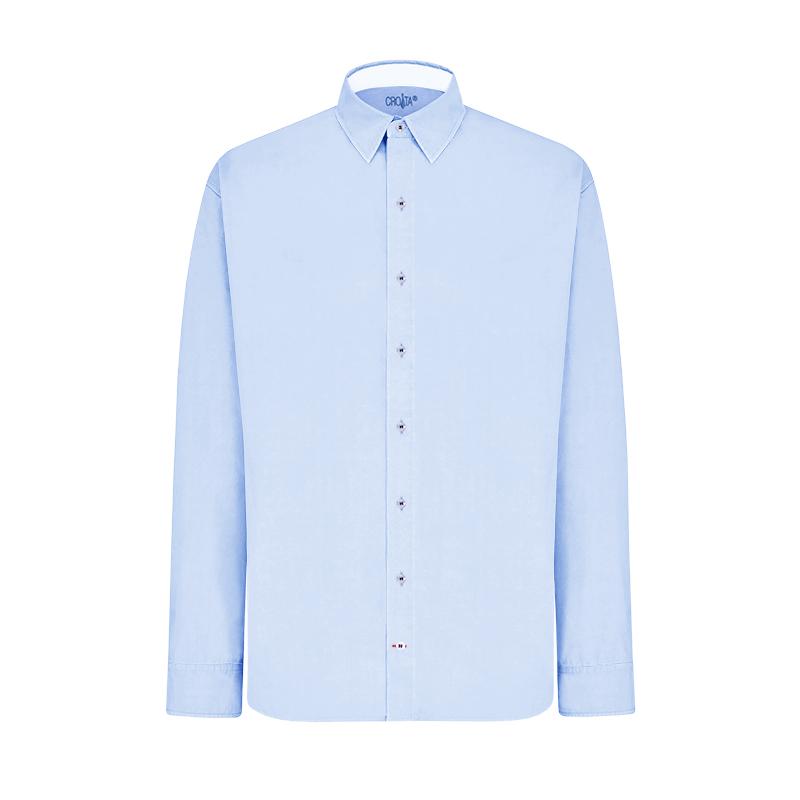 Dress shirt CROATA Brijuni non-wrinkle Classic Tailored Solid Light blue  Cotton 100%  Long sleeve