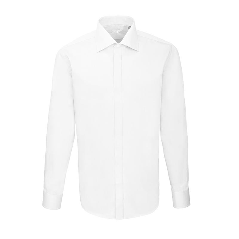 Dress shirt CROATA Festum Classic Tailored Solid White  Cotton 100%  Long sleeve