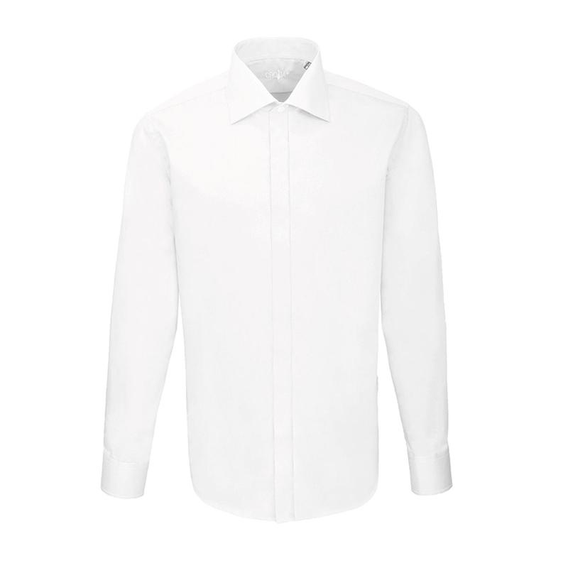 Dress shirt CROATA Festum Classic Slim Solid White  Cotton 100%  Long sleeve