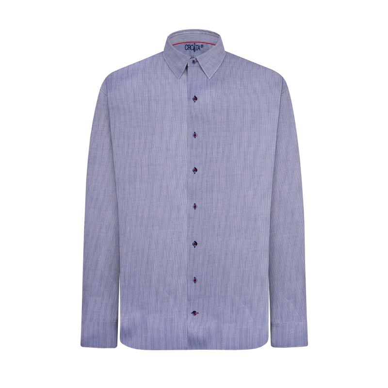 Dress shirt CROATA Brijuni Classic Slim Small shapes Dark blue  Cotton 100%  Long sleeve