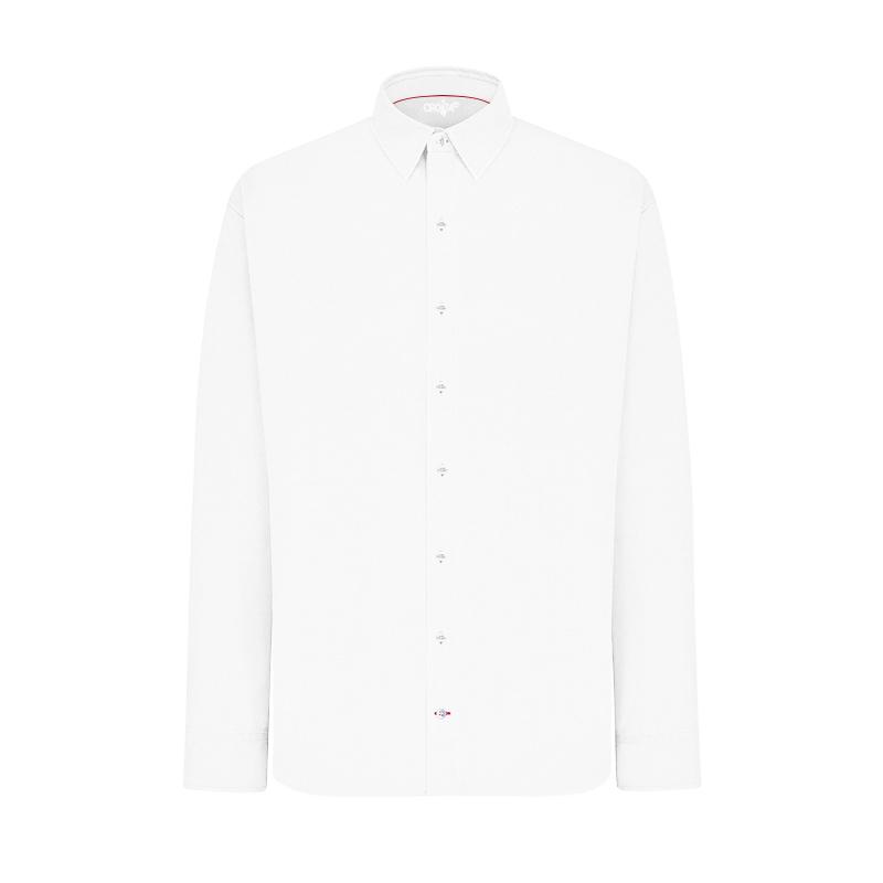 Dress shirt CROATA Brijuni Classic Slim Solid textured White  Cotton 100%  Long sleeve