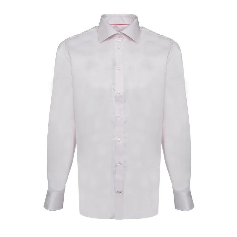 Dress shirt CROATA Brijuni Classic Tailored Solid textured Pink  Cotton 100%  Long sleeve
