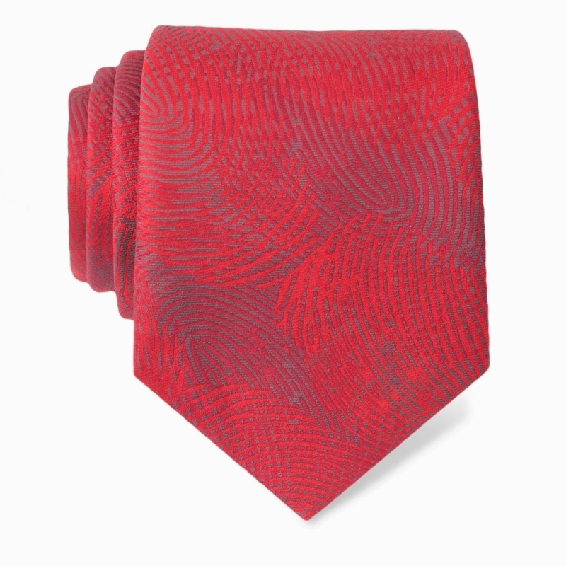 Cravat CROATA Thematic  Fingerprints by Ivan Vučetić Red  Silk 100%  