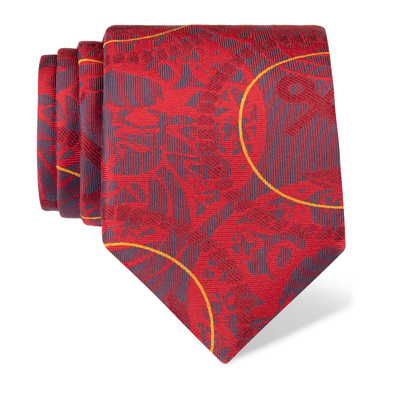 Cravat CROATA Thematic  Dubrovnik Red  Silk 100%  