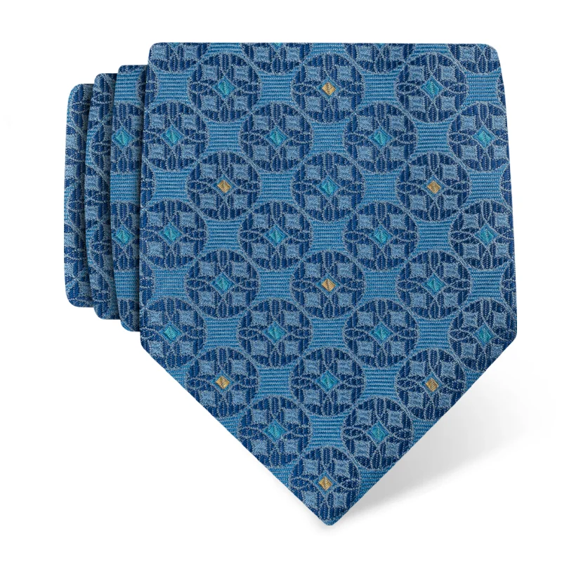Cravat CROATA Thematic  Secession Light blue  Silk 100%  
