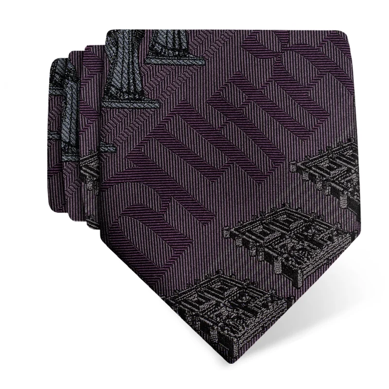 Cravat CROATA Thematic  Split Purple  Silk 100%  