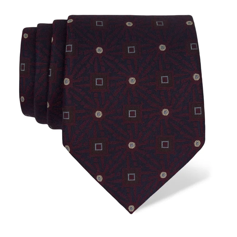 Cravat CROATA Thematic  Glagolitic alphabet Wine red  Silk 100%  