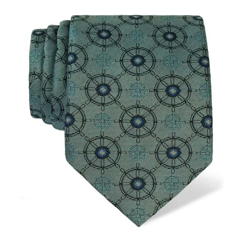 Cravat CROATA Thematic  Maritime motifs Light blue  Silk 100%  