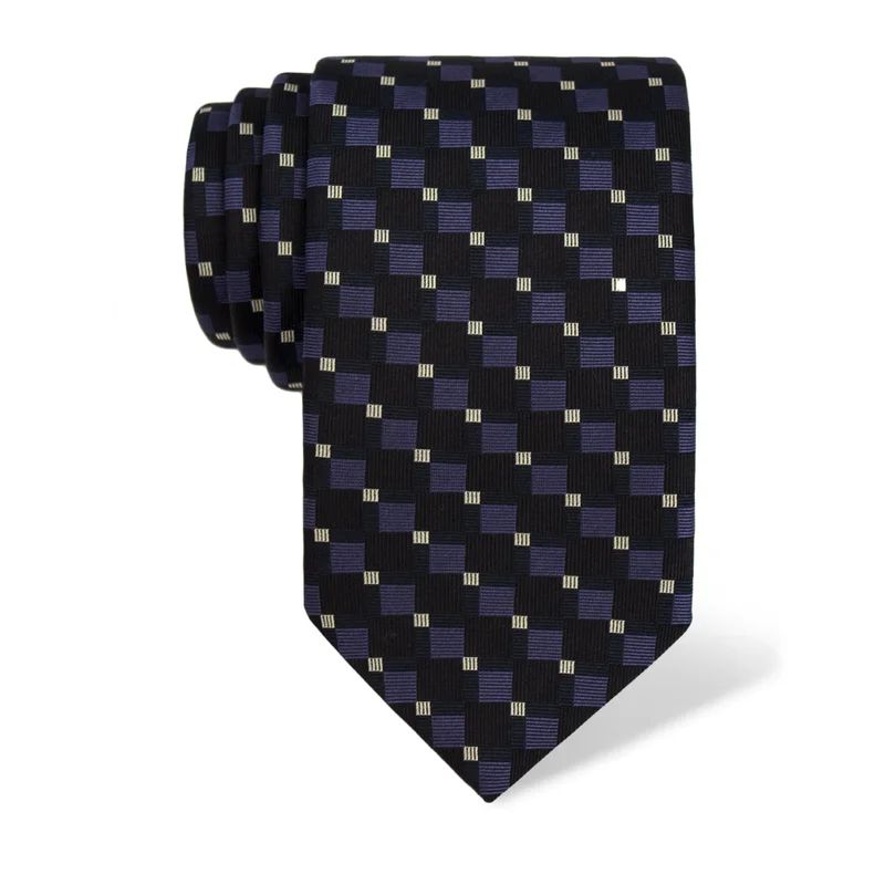 Cravat CROATA Thematic  Squares Dark blue  Silk 100%  