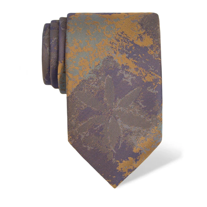 Cravat CROATA Thematic  Water fountain Blue  Silk 100%  