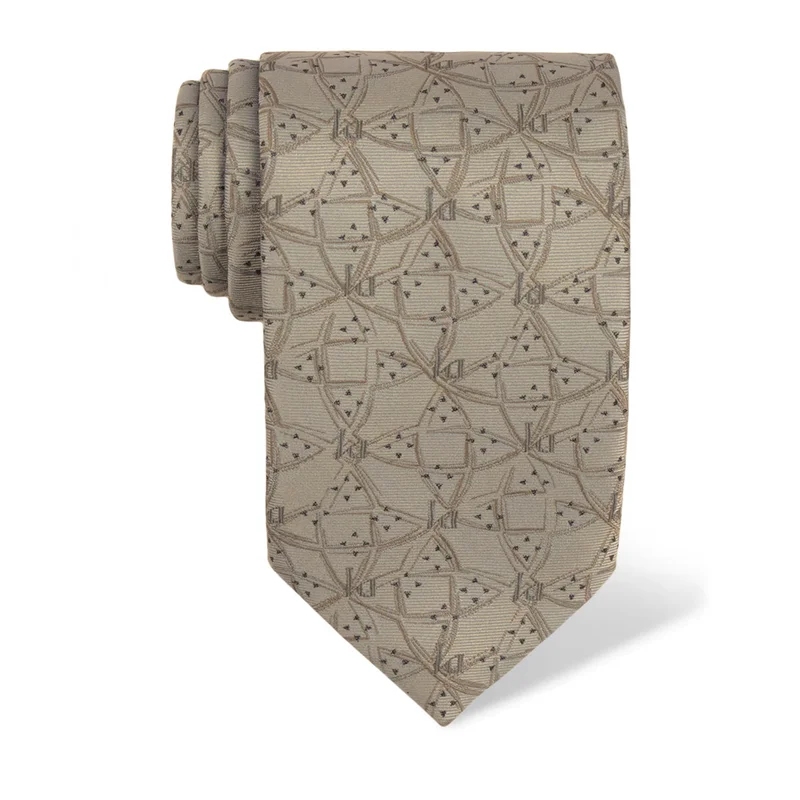 Cravat CROATA Thematic  Braiding and glagolitic alphabet Light blue  Silk 100%  