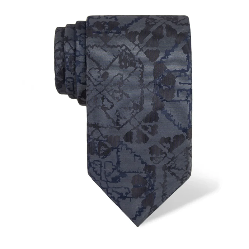 Cravat CROATA Thematic  Folk embroidery Light blue  Silk 100%  
