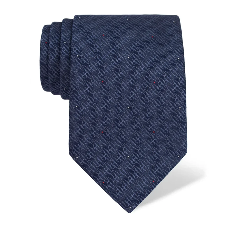 Cravat CROATA Brijuni Thematic  Glagolitic alphabet Blue  Silk 100%  