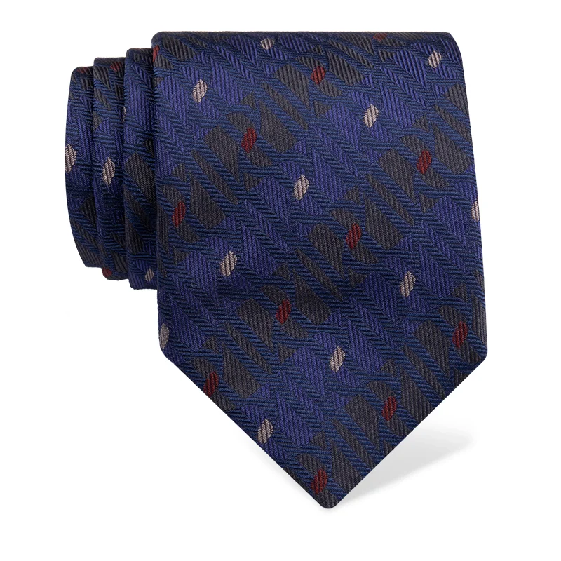 Cravat CROATA Brijuni Thematic  Glagolitic alphabet Dark blue  Silk 100%  