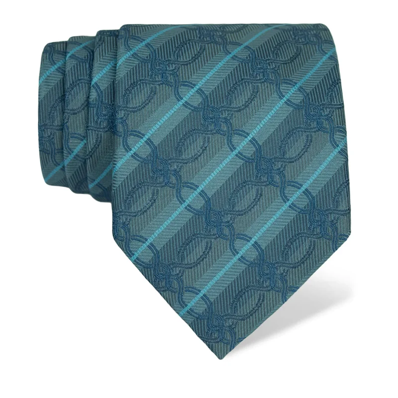 Cravat CROATA Brijuni Thematic  Braiding Light blue  Silk 100%  
