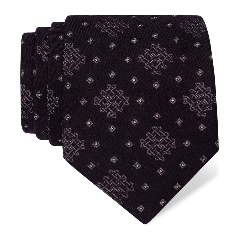 Cravat CROATA auHRum Thematic Limited edition Braiding Black  Silk 87%,Metalized silk thread(gold)13%  