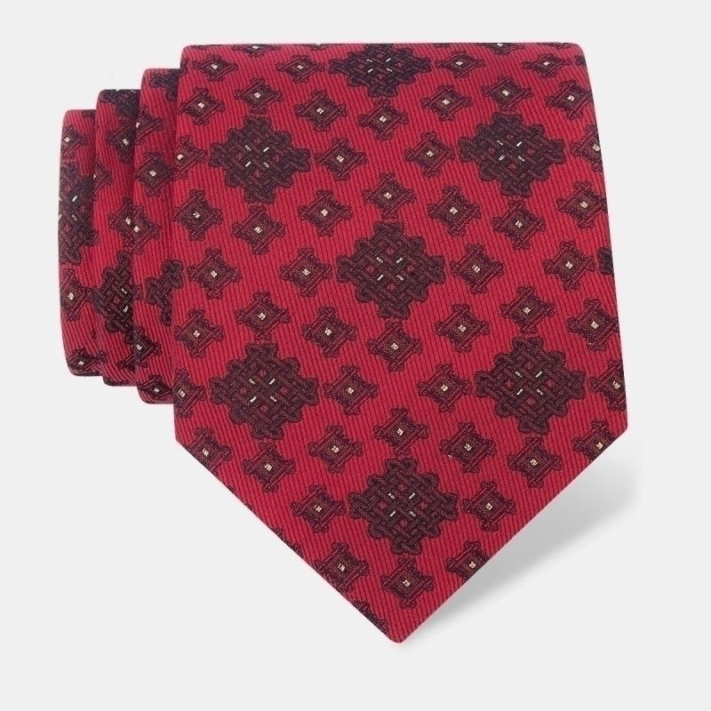 Cravat CROATA auHRum Thematic Limited edition Braiding Red  Silk 87%,Metalized silk thread(gold)13%  