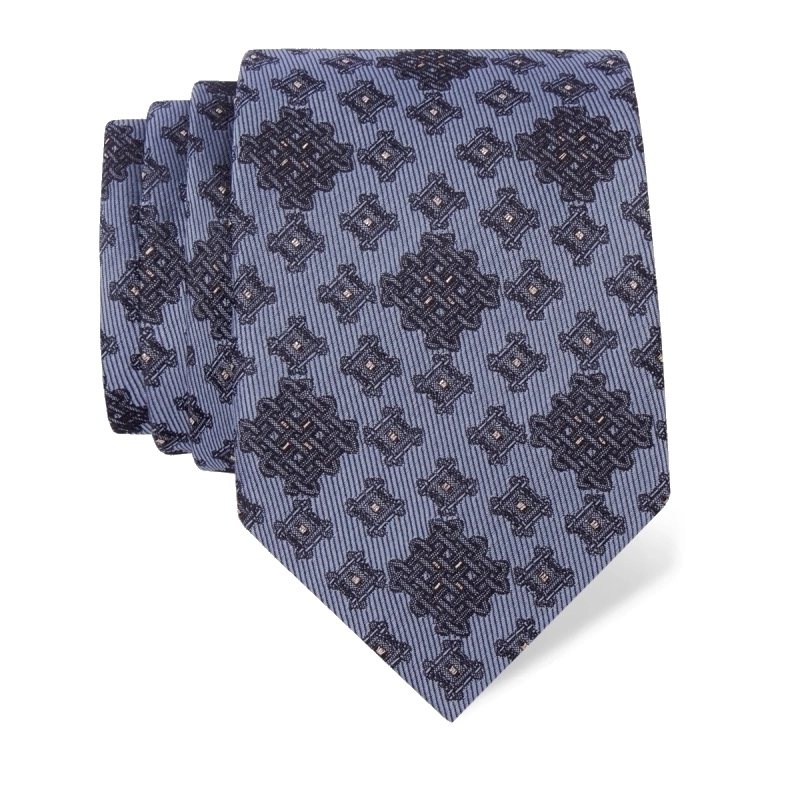 Cravat CROATA auHRum Thematic Limited edition Braiding Light blue  Silk 87%,Metalized silk thread(gold)13%  