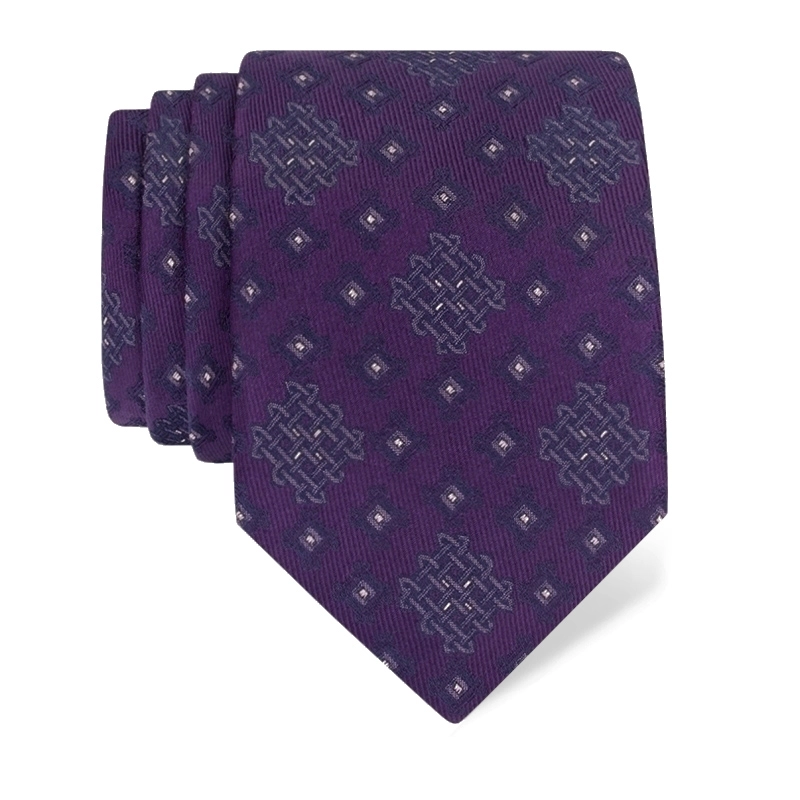 Cravat CROATA auHRum Thematic Limited edition Braiding Purple  Silk 87%,Metalized silk thread(gold)13%  