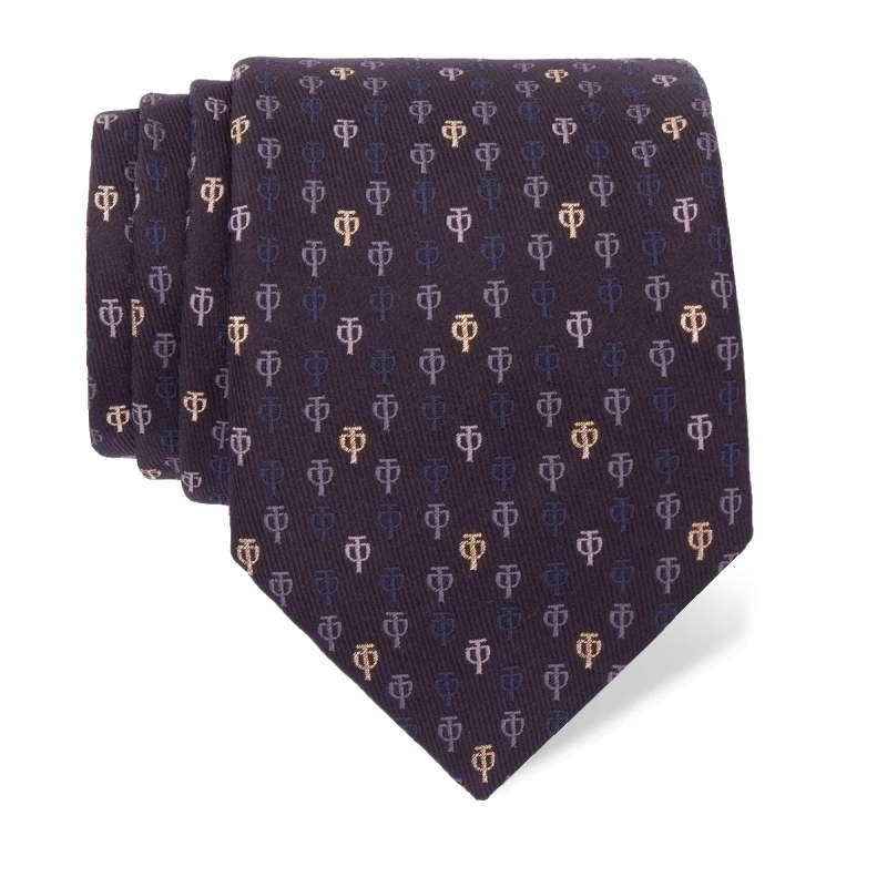 Cravat CROATA AuHRum Thematic Limited edition Glagolitic alphabet Black  Silk 89%, Metalized silk thread (gold) limited 11%  