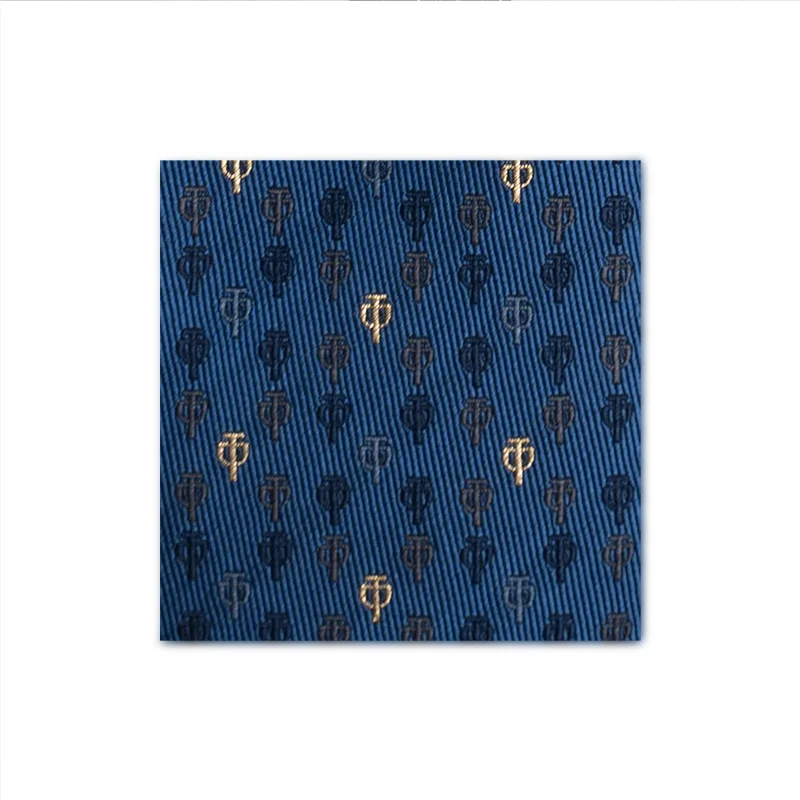Cravat CROATA AuHRum Thematic  Glagolitic alphabet Blue  Silk 89%, Metalized silk thread (gold) limited 11%  