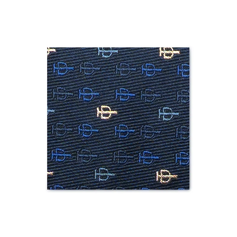 Cravat CROATA AuHRum Thematic  Glagolitic alphabet Dark blue  Silk 89%, Metalized silk thread (gold) limited 11%  