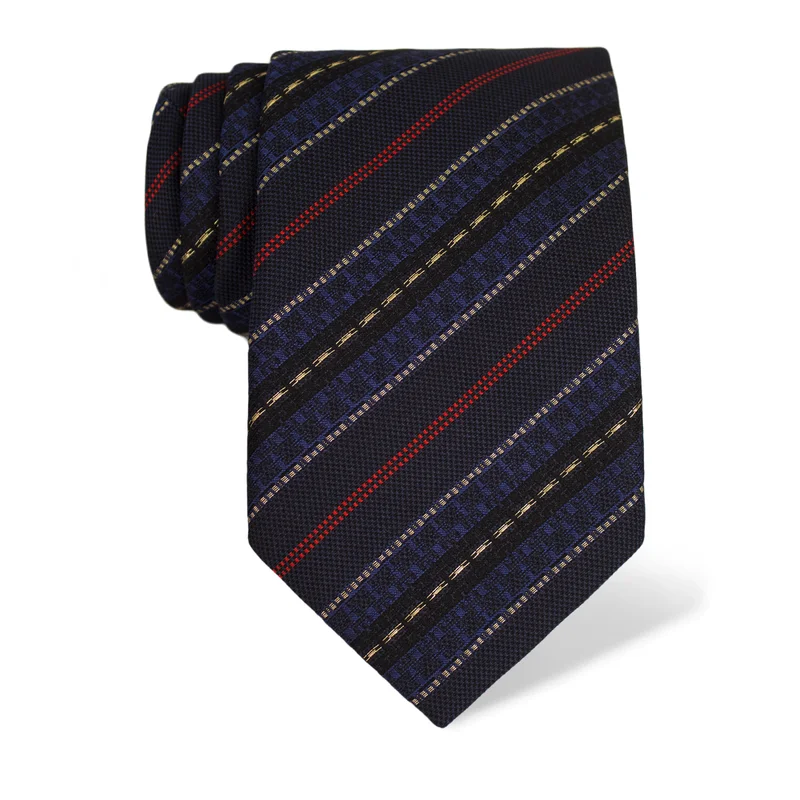 Cravat CROATA AuHRum Thematic  Glagolitic alphabet Dark blue  Silk 95%, Metalized fiber (gold)5%  