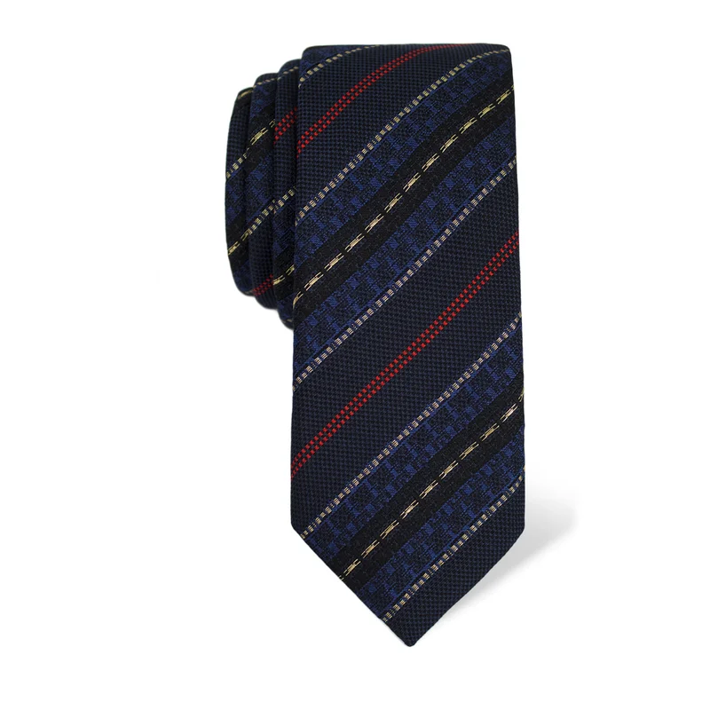 Cravat CROATA AuHRum Thematic  Glagolitic alphabet Dark blue  Silk 95%, Metalized fiber (gold)5%  