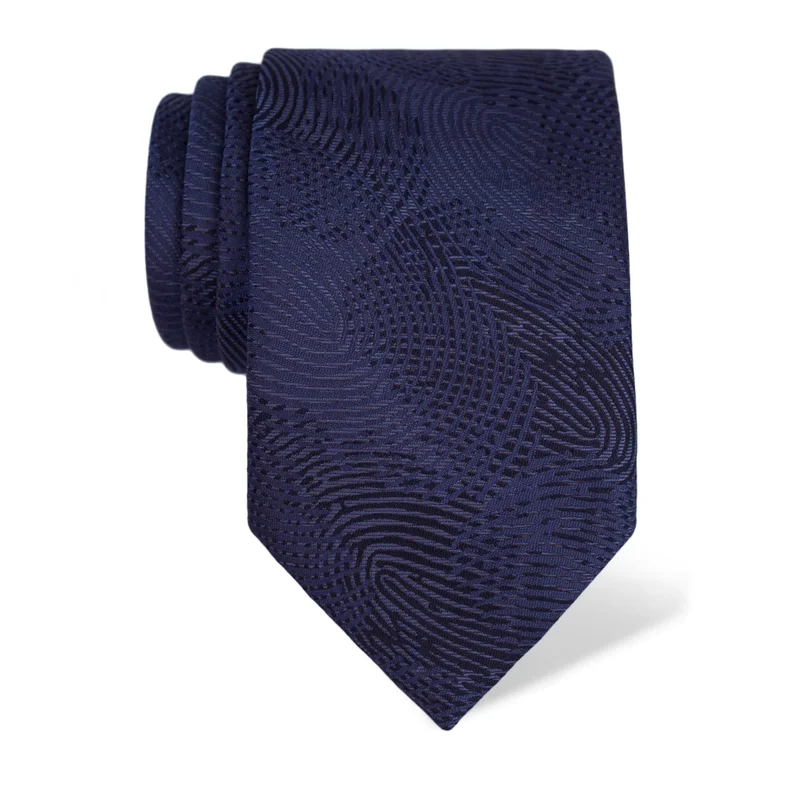 Cravat CROATA Thematic Large Fingerprints by Ivan Vučetić Blue  Silk 100%  