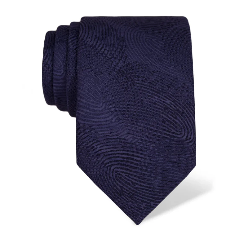 Cravat CROATA Thematic Large Fingerprints by Ivan Vučetić Dark blue  Silk 100%  