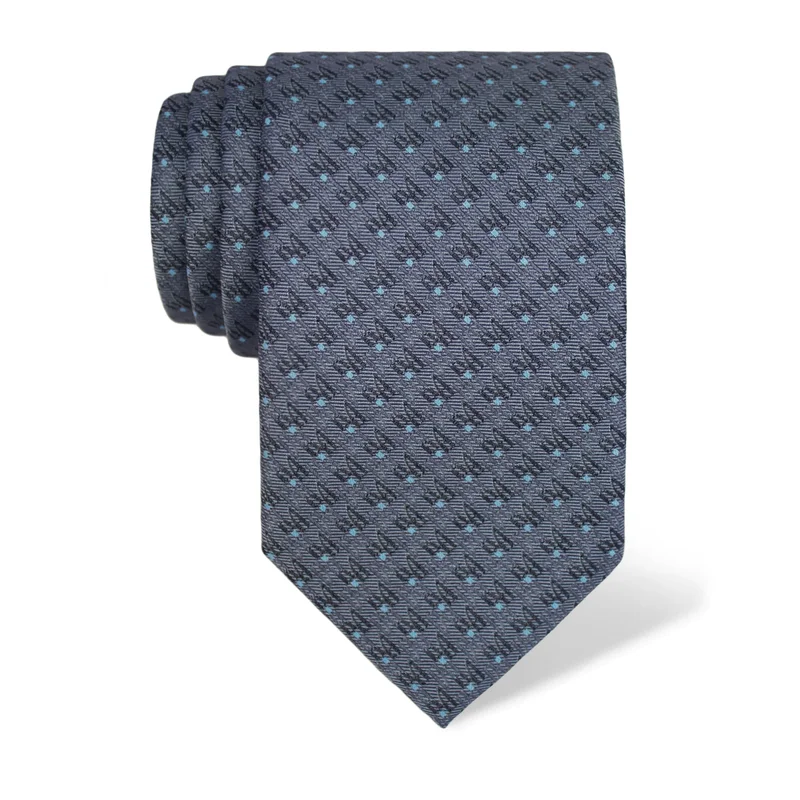 Cravat CROATA Thematic Large Glagolitic alphabet Light blue  Silk 100%  