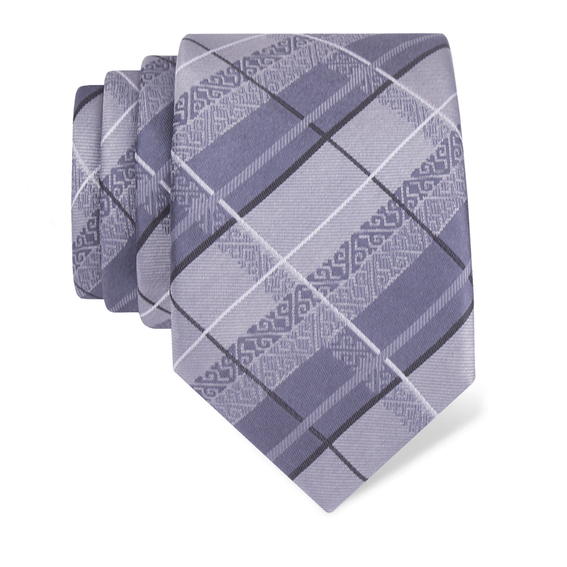 Cravat CROATA Thematic  Folk embroidery Grey  Silk 100%  