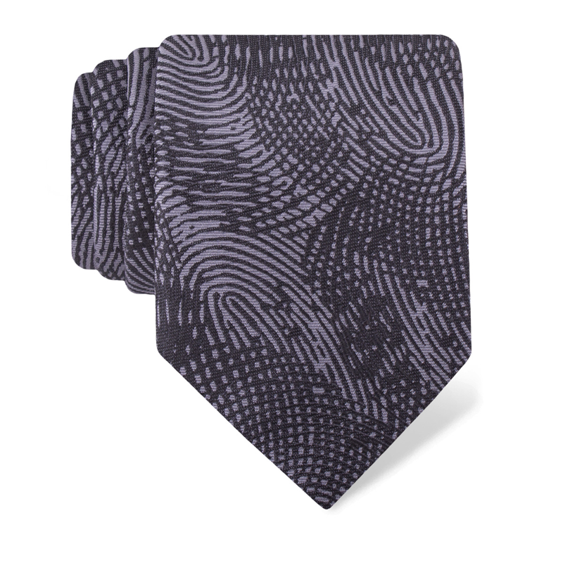Cravat CROATA Thematic  Fingerprints by Ivan Vučetić Grey  Silk 100%  
