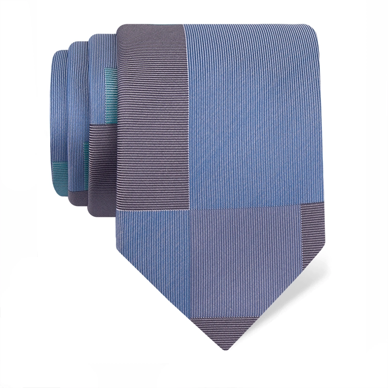 Cravat CROATA Thematic  Squares Light blue  Silk 100%  