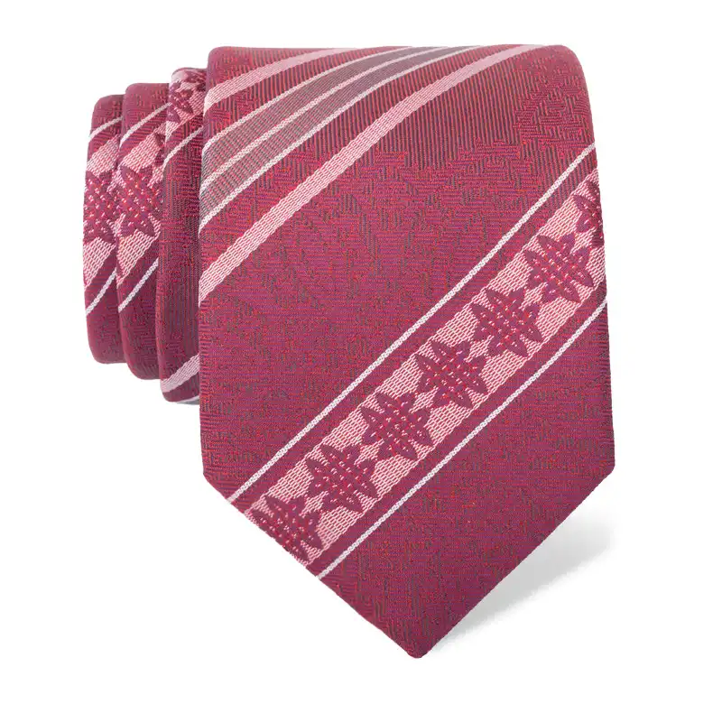 Cravat CROATA Thematic  Braiding Wine red  Silk 100%  