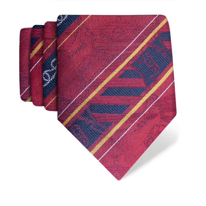 Cravat CROATA Thematic  Dubrovnik Red  Silk 100%  