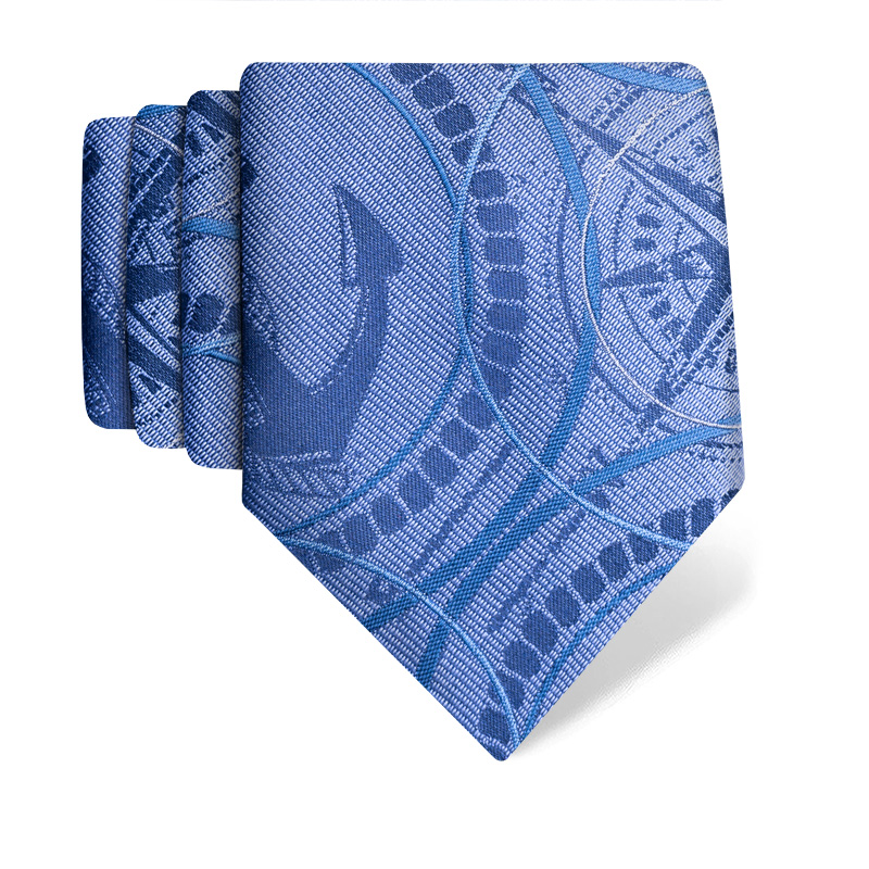 Cravat CROATA Thematic  Maritime motifs Blue  Silk 100%  