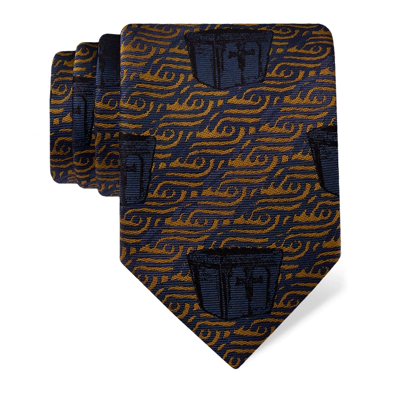 Cravat CROATA Thematic  Braiding Blue  Silk 100%  