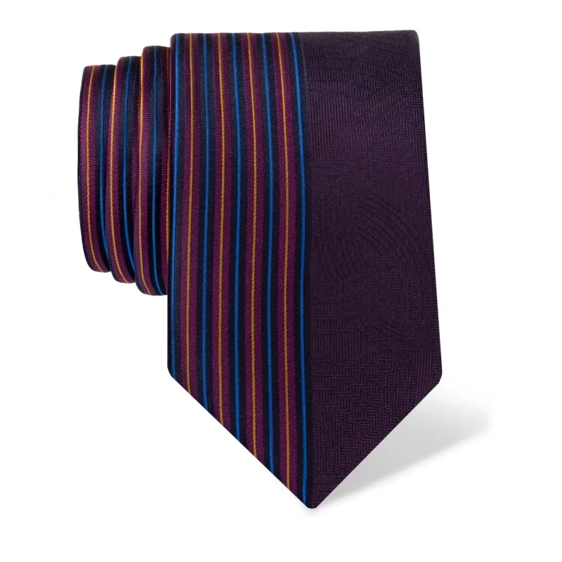 Cravat CROATA Thematic  Braiding Purple  Silk 100%  