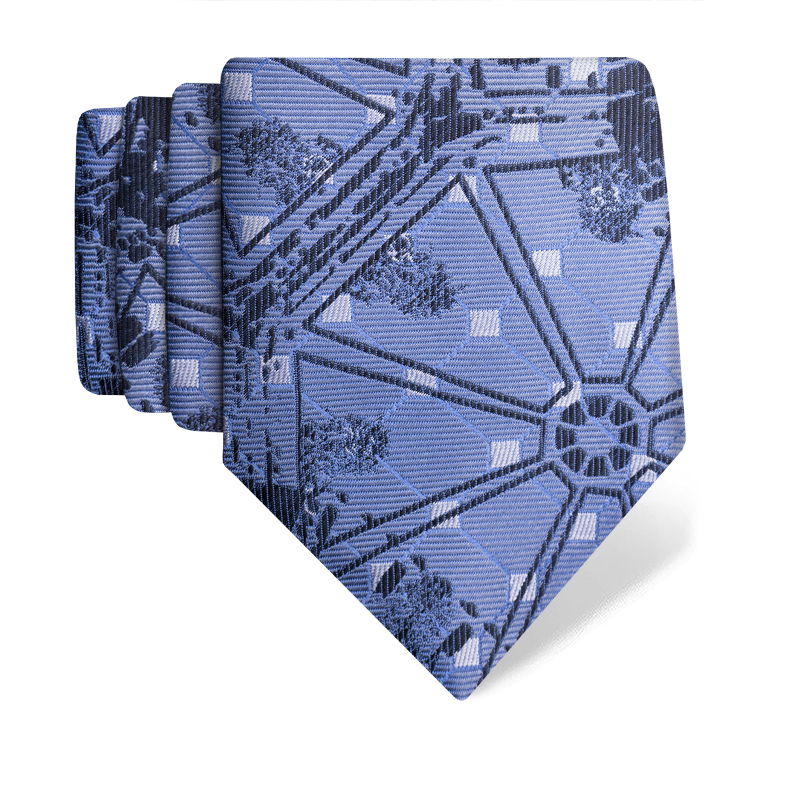 Cravat CROATA Thematic  Octagon Light blue  Silk 100%  