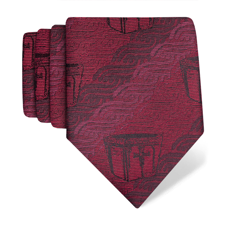 Cravat CROATA Thematic  Braiding Wine red  Silk 100%  