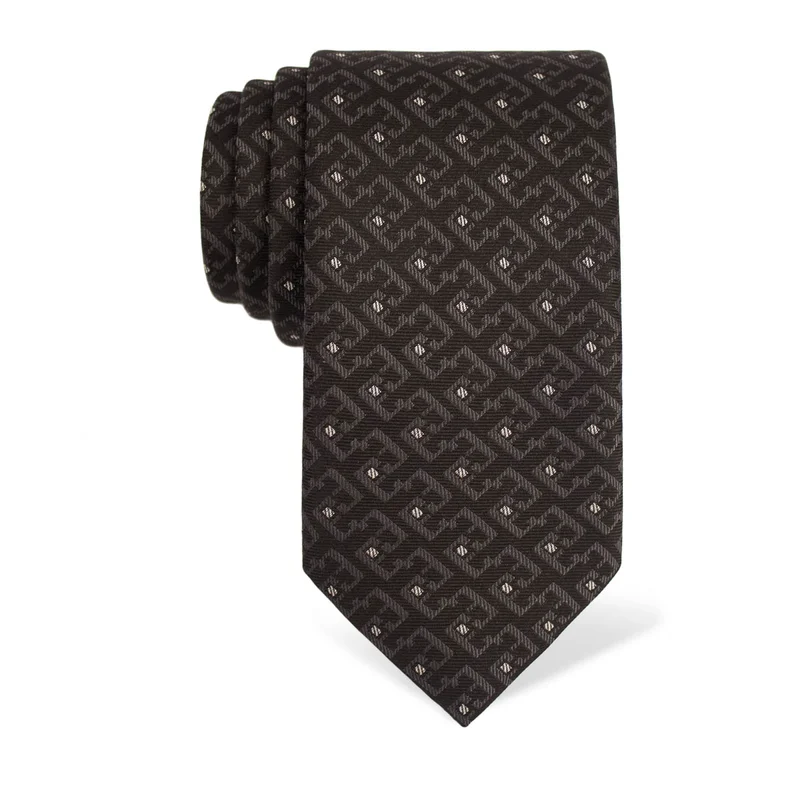 Cravat CROATA Thematic  Glagolitic alphabet Black  Silk 100%  